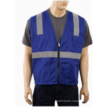 High Visibility Vest with Zipper Made of Mesh Fabric